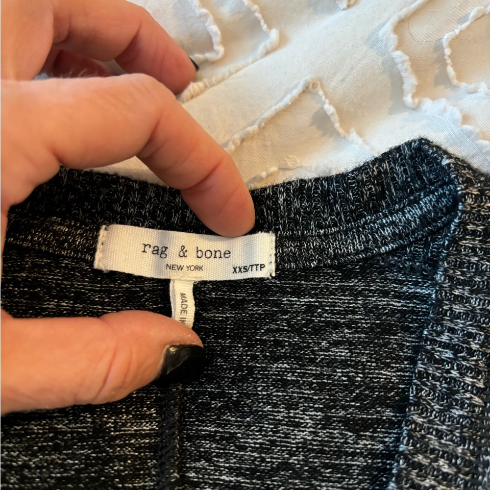 Rag & Bone The Slub Vee Tshirt Charcoal Gray Size… - image 2